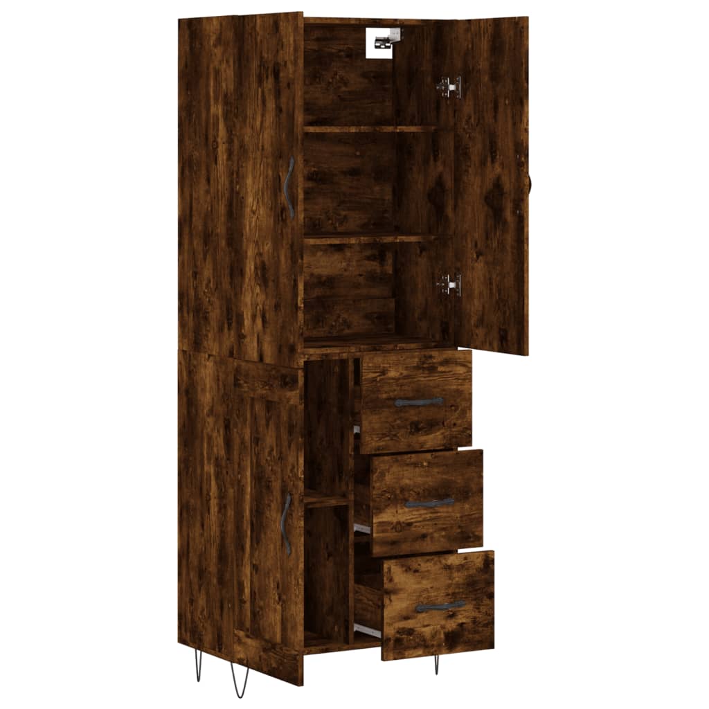Highboard Smoked Oak 69,5x34x180 cm Engineered Wood