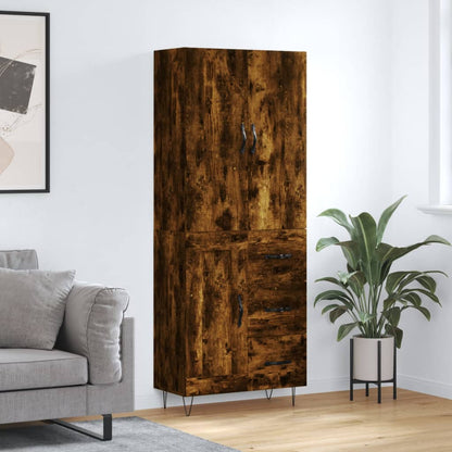 Highboard Smoked Oak 69,5x34x180 cm Engineered Wood