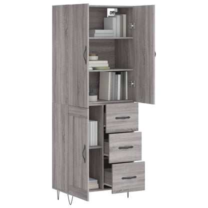 Highboard Grey Sonoma 69.5x34x180 cm Engineered Wood