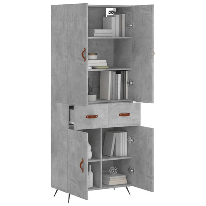Highboard Concrete Grey 69,5x34x180 cm Engineered Wood
