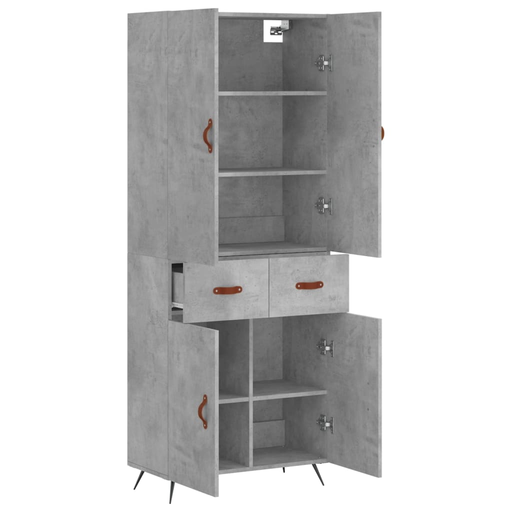 Highboard Concrete Grey 69,5x34x180 cm Engineered Wood