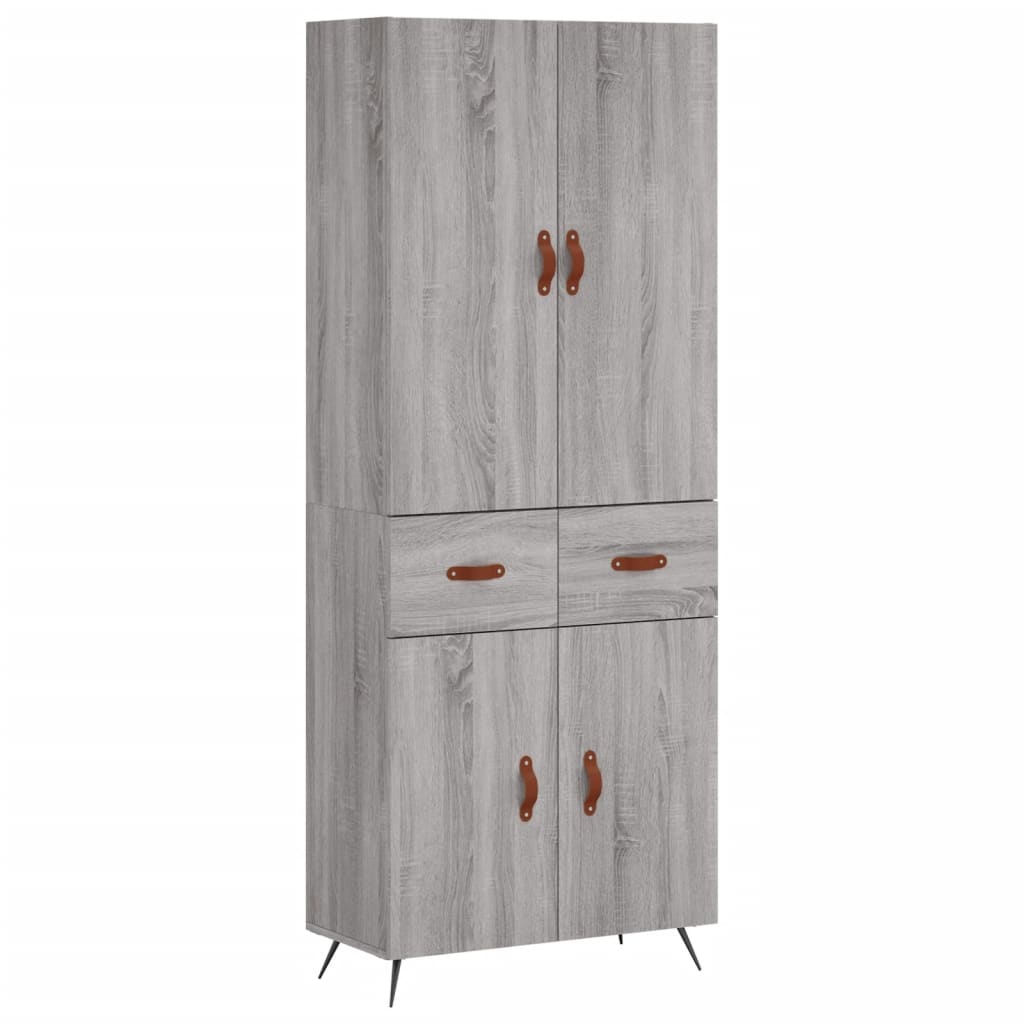 Highboard Grey Sonoma 69,5x34x180 cm Engineered Wood