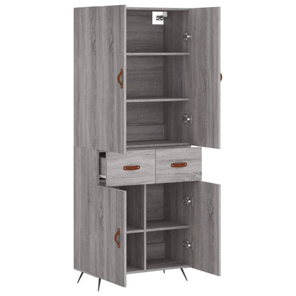 Highboard Grey Sonoma 69,5x34x180 cm Engineered Wood