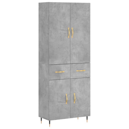 Highboard Concrete Grey 69,5x34x180 cm Engineered Wood