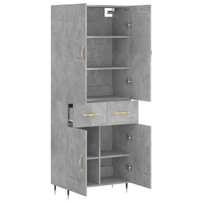 Highboard Concrete Grey 69,5x34x180 cm Engineered Wood
