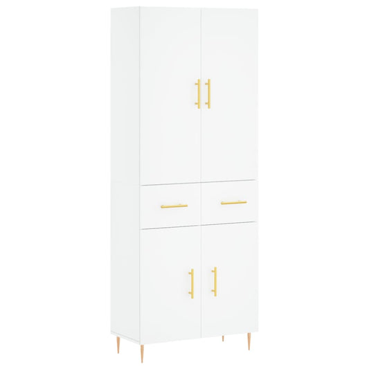 Highboard White 69.5x34x180 cm Engineered Wood