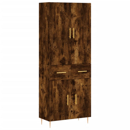 Highboard Smoked Oak 69.5x34x180 cm Engineered Wood