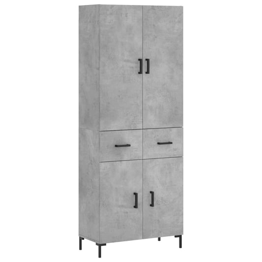Highboard Concrete Grey 69,5x34x180 cm Engineered Wood
