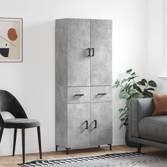 Highboard Concrete Grey 69,5x34x180 cm Engineered Wood