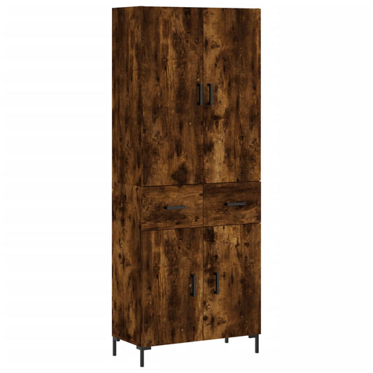 Highboard Smoked Oak 69.5x34x180 cm Engineered Wood