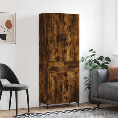 Highboard Smoked Oak 69.5x34x180 cm Engineered Wood