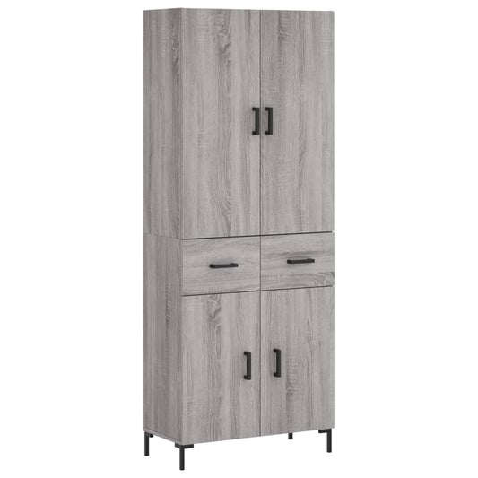 Highboard Grey Sonoma 69.5x34x180 cm Engineered Wood