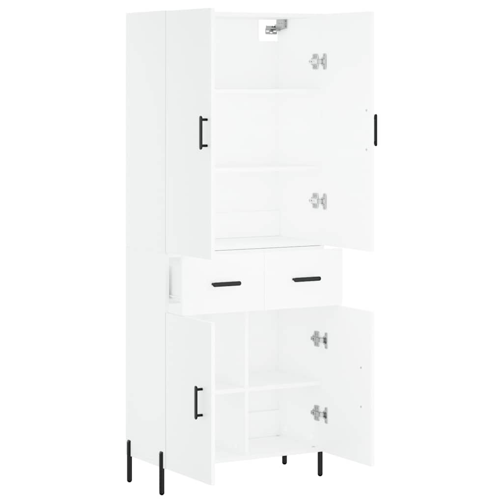 Highboard White 69.5x34x180 cm Engineered Wood