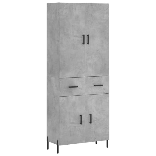 Highboard Concrete Grey 69,5x34x180 cm Engineered Wood