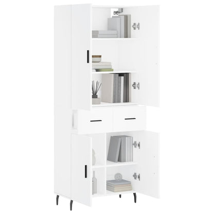 Highboard White 69.5x34x180 cm Engineered Wood