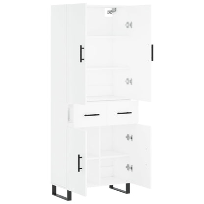 Highboard White 69.5x34x180 cm Engineered Wood