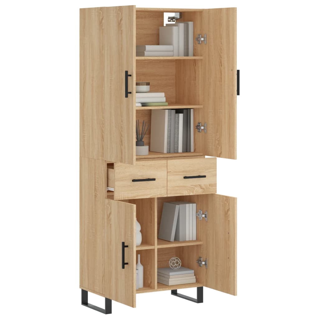 Highboard Sonoma Oak 69.5x34x180 cm Engineered Wood
