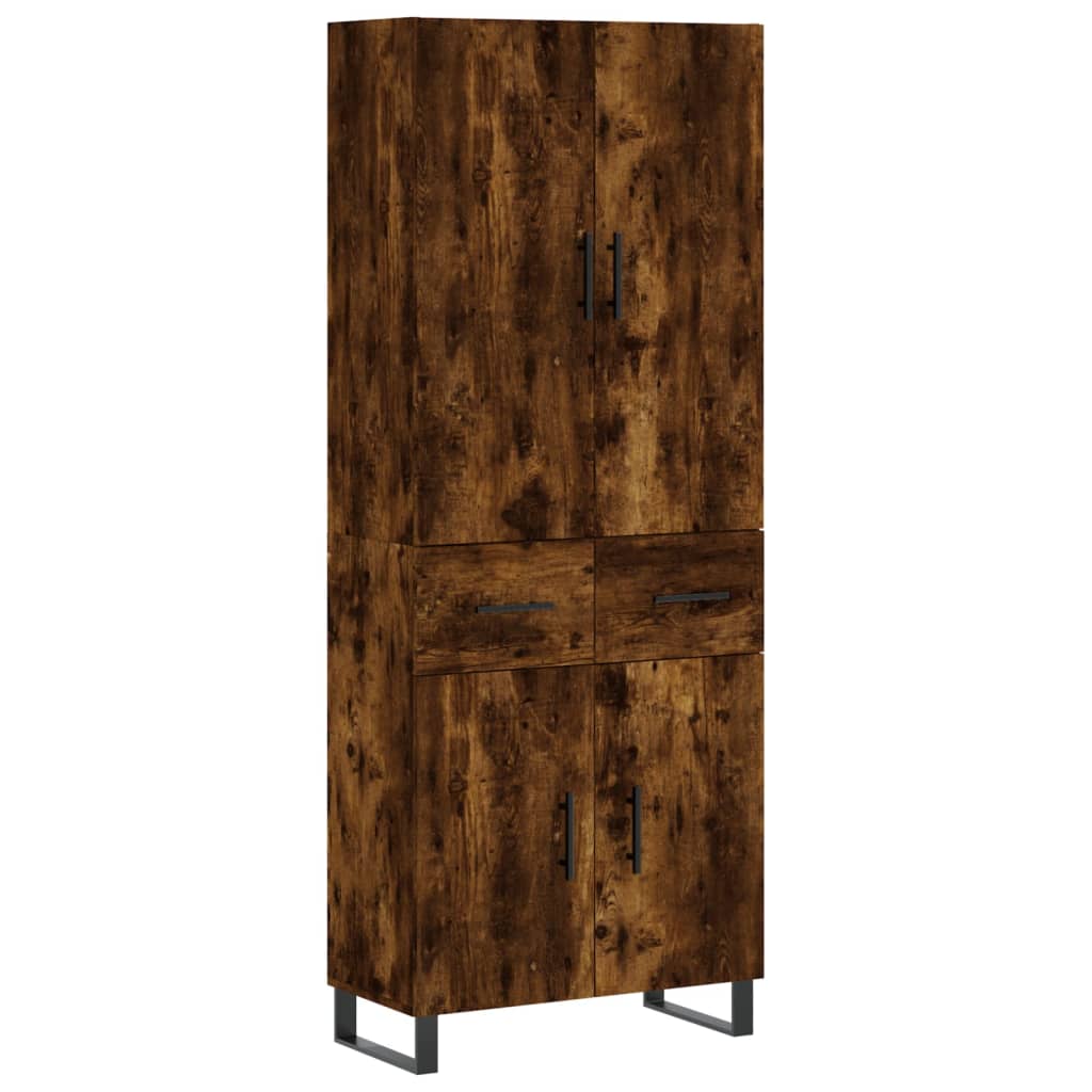 Highboard Smoked Oak 69.5x34x180 cm Engineered Wood