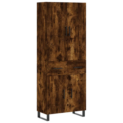 Highboard Smoked Oak 69.5x34x180 cm Engineered Wood