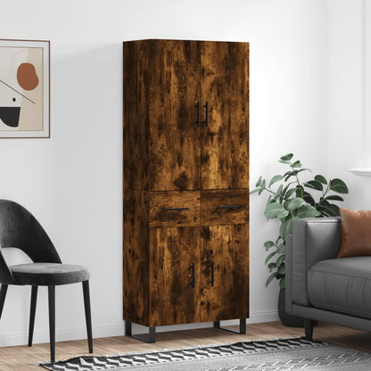 Highboard Smoked Oak 69.5x34x180 cm Engineered Wood