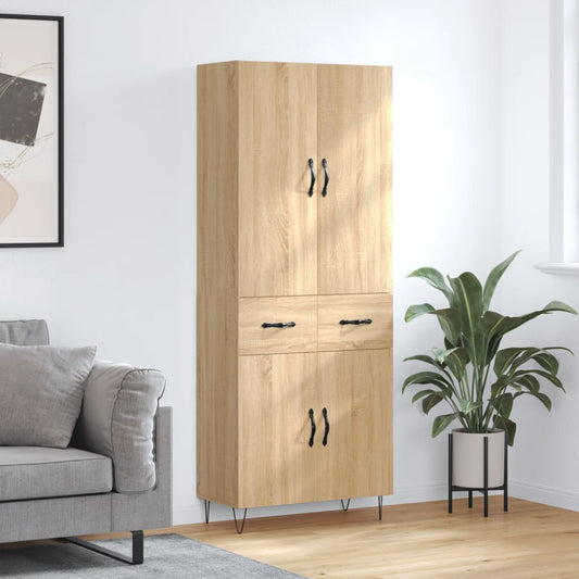 Highboard Sonoma Oak 69.5x34x180 cm Engineered Wood