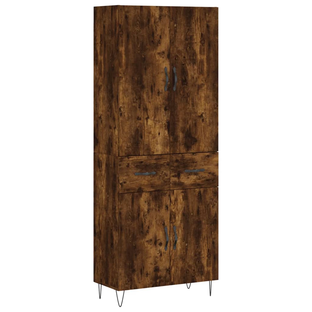 Highboard Smoked Oak 69.5x34x180 cm Engineered Wood