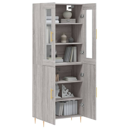 Highboard Grey Sonoma 69.5x34x180 cm Engineered Wood