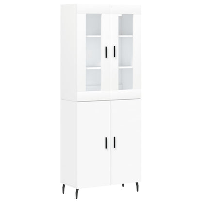 Highboard White 69.5x34x180 cm Engineered Wood