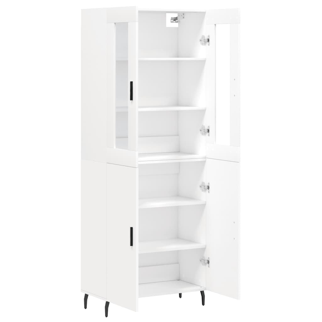 Highboard White 69.5x34x180 cm Engineered Wood