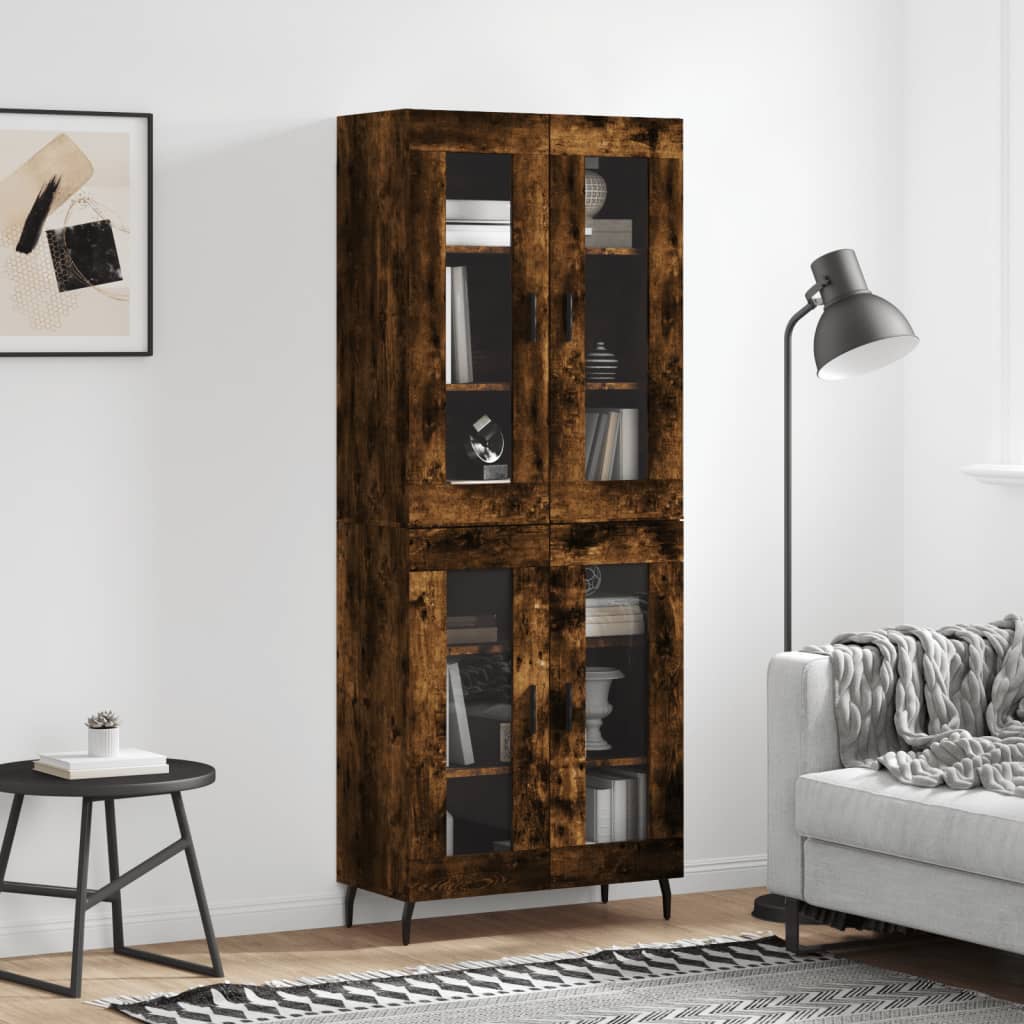 Highboard Smoked Oak 69.5x34x180 cm Engineered Wood