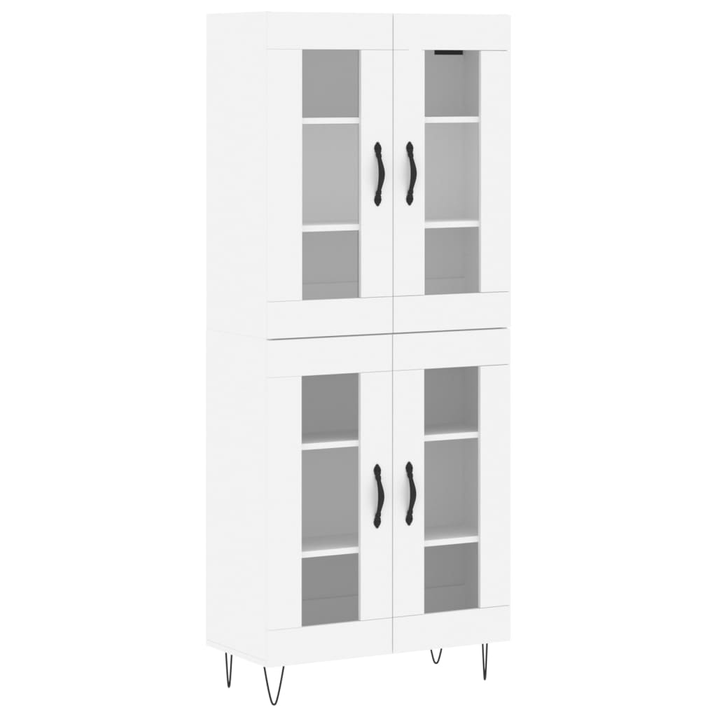 Highboard White 69.5x34x180 cm Engineered Wood