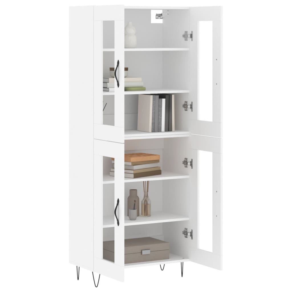 Highboard White 69.5x34x180 cm Engineered Wood
