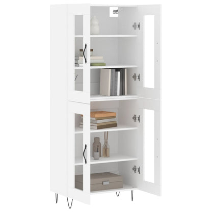 Highboard White 69.5x34x180 cm Engineered Wood