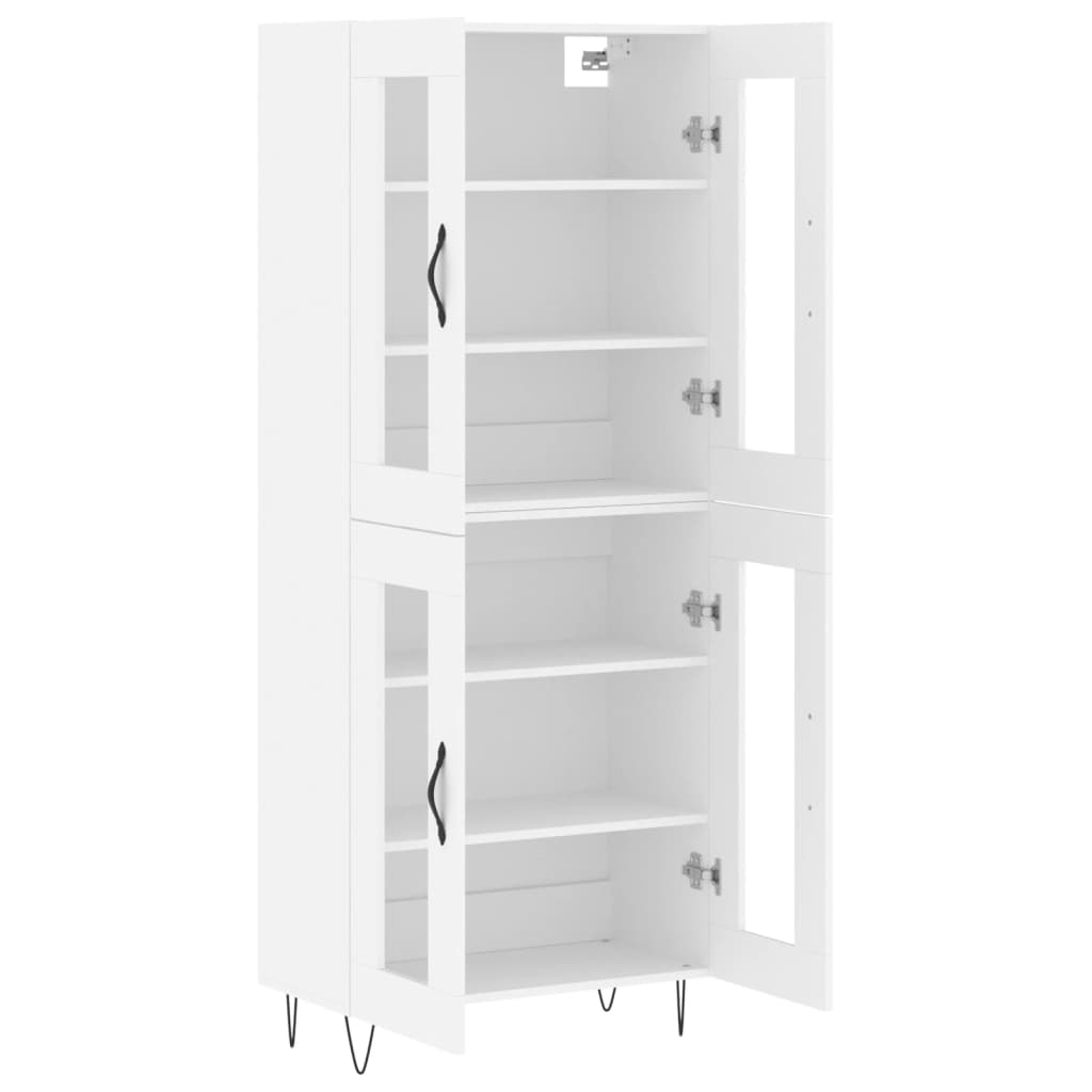 Highboard White 69.5x34x180 cm Engineered Wood