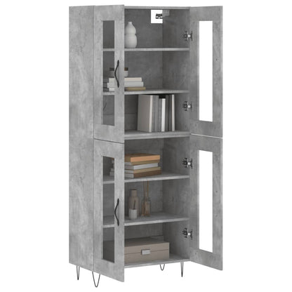 Highboard Concrete Grey 69.5x34x180 cm Engineered Wood
