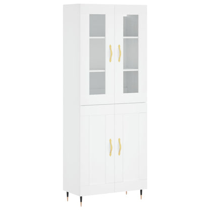 Highboard White 69,5x34x180 cm Engineered Wood