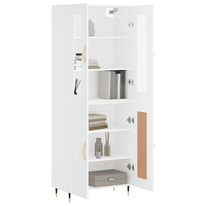 Highboard White 69,5x34x180 cm Engineered Wood