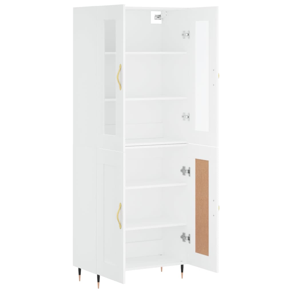 Highboard White 69,5x34x180 cm Engineered Wood
