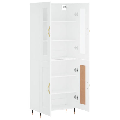 Highboard White 69,5x34x180 cm Engineered Wood