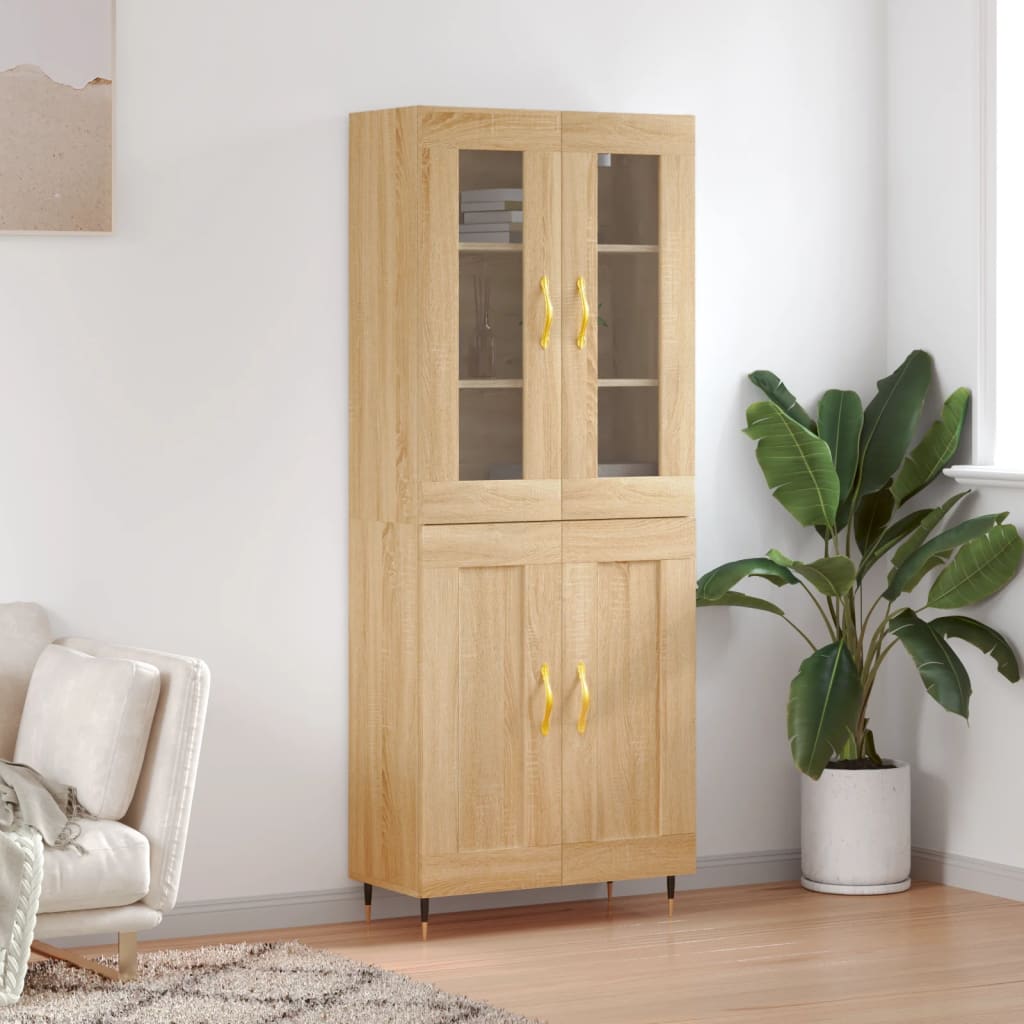 Highboard Sonoma Oak 69,5x34x180 cm Engineered Wood