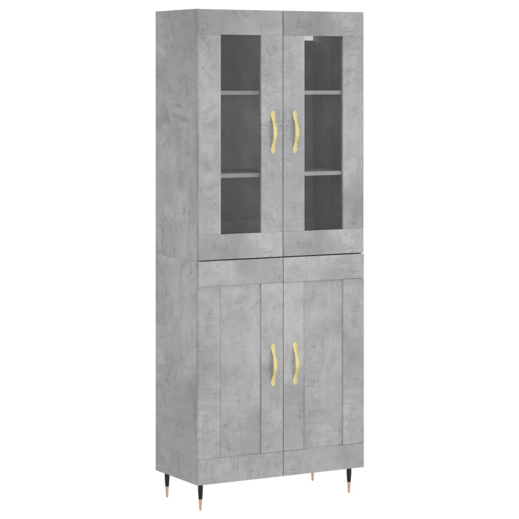 Highboard Concrete Grey 69,5x34x180 cm Engineered Wood