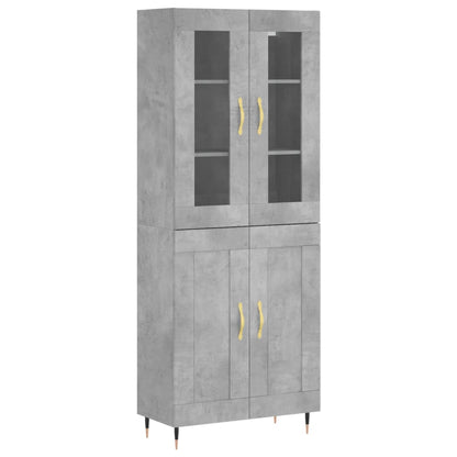 Highboard Concrete Grey 69,5x34x180 cm Engineered Wood