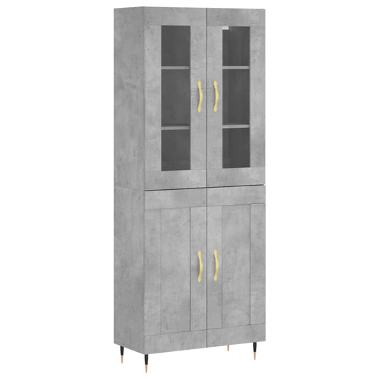 Highboard Concrete Grey 69,5x34x180 cm Engineered Wood