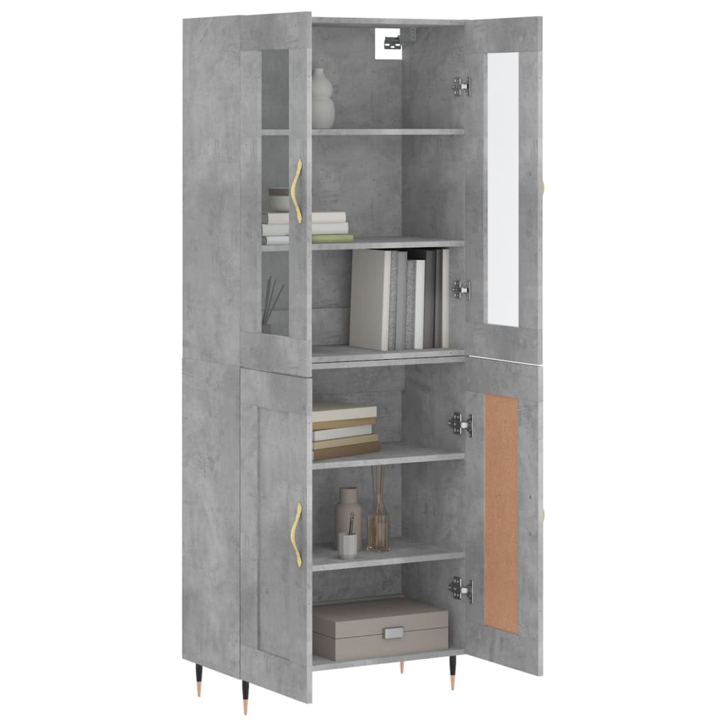 Highboard Concrete Grey 69,5x34x180 cm Engineered Wood