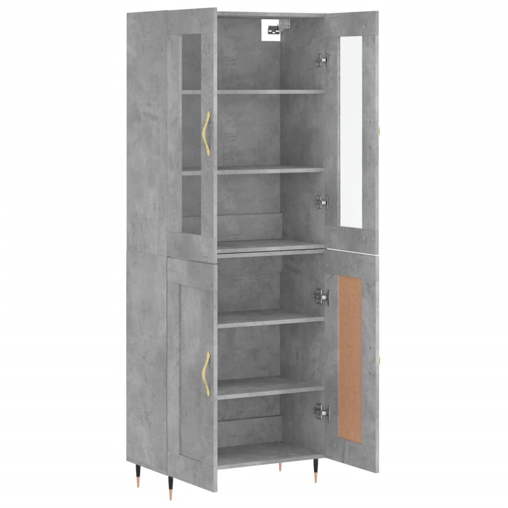 Highboard Concrete Grey 69,5x34x180 cm Engineered Wood