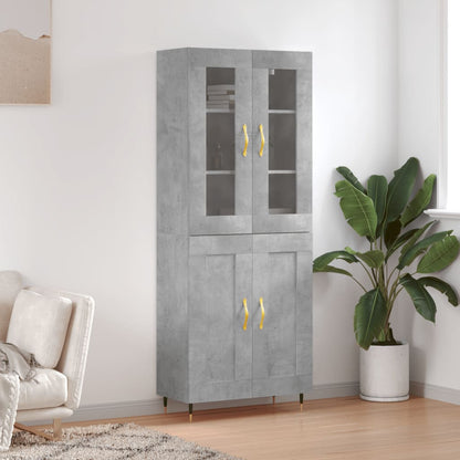 Highboard Concrete Grey 69,5x34x180 cm Engineered Wood