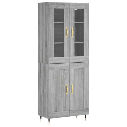 Highboard Grey Sonoma 69,5x34x180 cm Engineered Wood