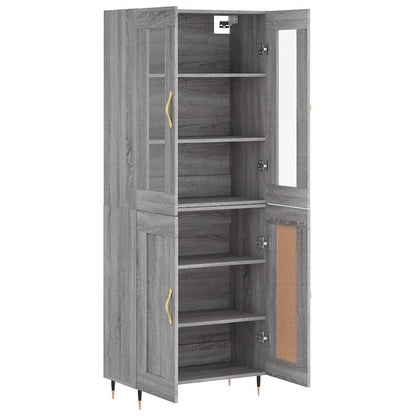 Highboard Grey Sonoma 69,5x34x180 cm Engineered Wood