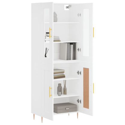 Highboard White 69.5x34x180 cm Engineered Wood