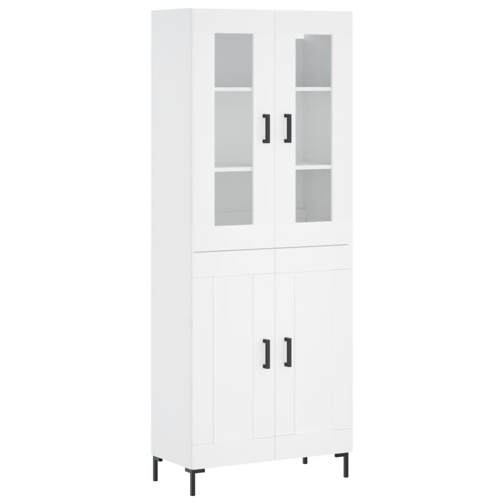 Highboard White 69.5x34x180 cm Engineered Wood